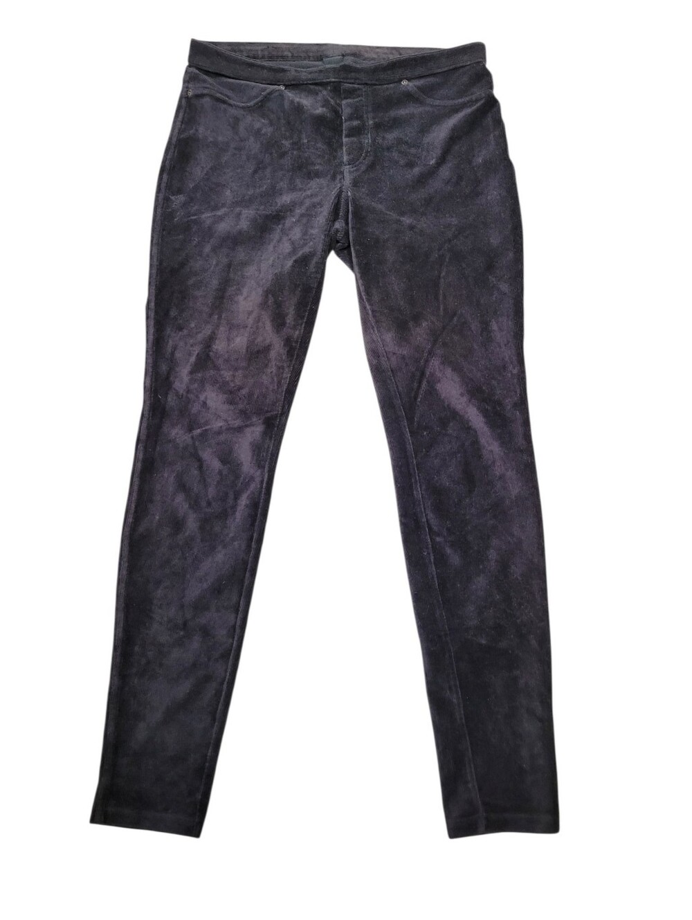 2/$20 HUE Black Corduroy Pull Up Casual Pant Size: M